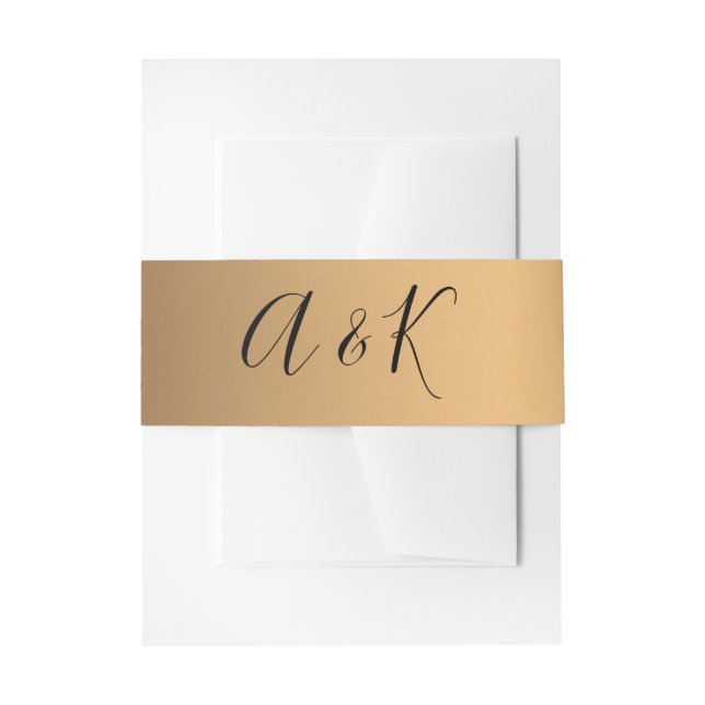 Bandeau De Faire-part Mariage géométrique Or moderne (Devant example)