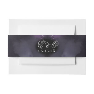 Bandeau De Faire-part Mariage gothique Moody violet rouge rose