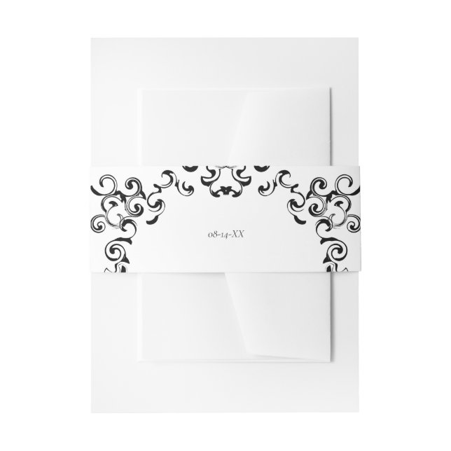 Bandeau De Faire-part Mariage gothique noir et blanc (Devant example)
