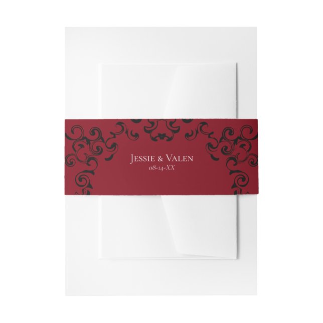 Bandeau De Faire-part Mariage gothique noir rouge (Devant example)