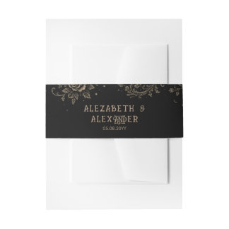 Bandeau De Faire-part Mariage gothique noir Tarot épouvantable