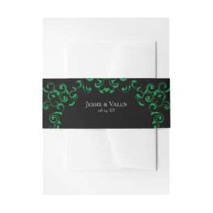 Bandeau De Faire-part Mariage gothique vert et noir