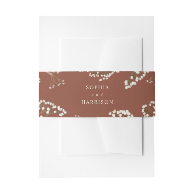 Bandeau De Faire-part Mariage Gypsophila Terracotta (Devant example)