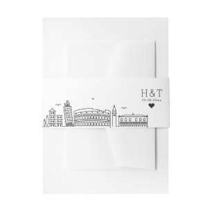 Bandeau De Faire-part Mariage italien   Monogramme stylisé Skyline