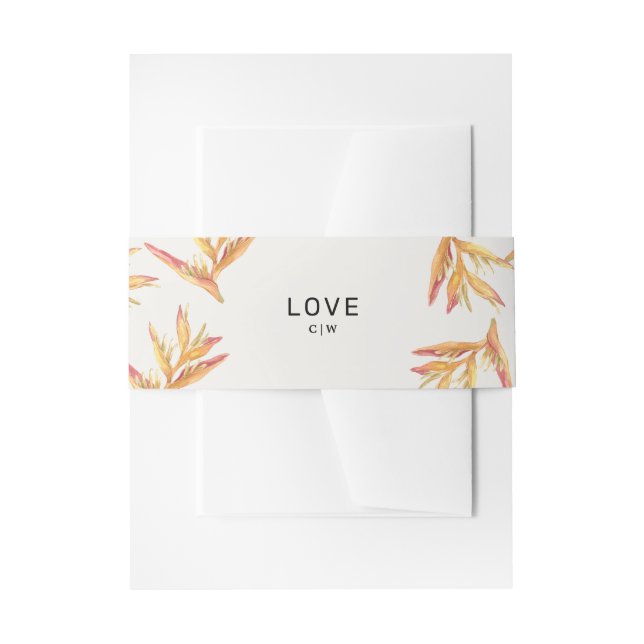 Bandeau De Faire-part Mariage ivoire de plage tropicale (Devant example)
