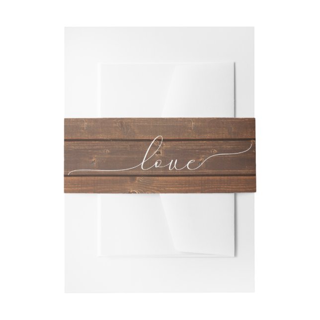 Bandeau De Faire-part Mariage Love Texte Sur Le Bois (Devant example)