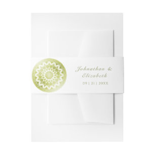 Bandeau De Faire-part Mariage Mandala Vert à Dentelle