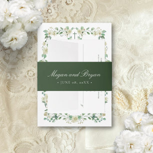 Bandeau De Faire-part Mariage Megan Elegant Simple Sage Green Names