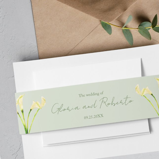 Bandeau De Faire-part Mariage mexicain Calla Lily & Green Romantic Boda (Créateur téléchargé)