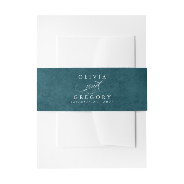Bandeau De Faire-part Mariage minimal moderne texturé bleu marine (Devant example)