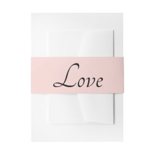 Bandeau De Faire-part Mariage Minimaliste Amour Noir Rose Blush Rose