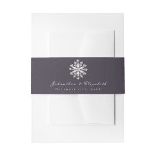 Bandeau De Faire-part Mariage minimaliste de flocon de neige Plum Purp