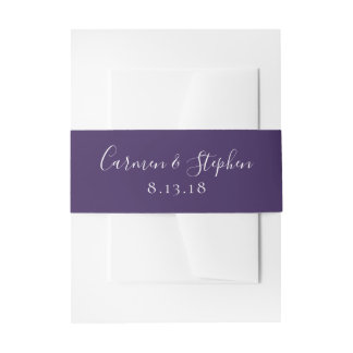 Bandeau De Faire-part Mariage minimaliste de tulipe simple violet profon