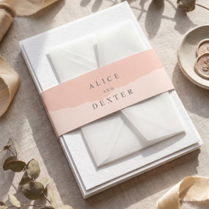 Bandeau De Faire-part Mariage Minimaliste Rose Blush