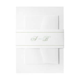 Bandeau De Faire-part Mariage minimaliste vert sauge ligne monogramme sc