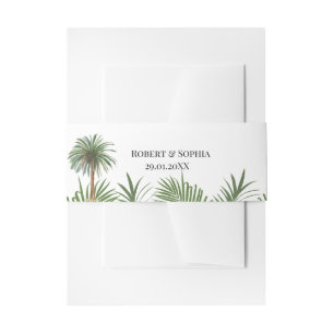 Bandeau De Faire-part Mariage Moderne à l'Aquarelle avec Palmier