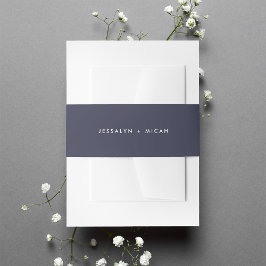 Bandeau De Faire-part Mariage moderne bleu nuit