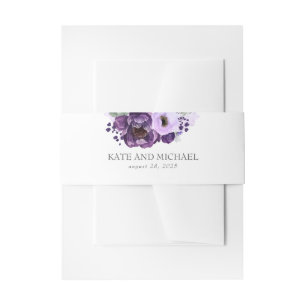 Bandeau De Faire-part Mariage moderne Eggplant Purple
