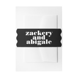 Bandeau De Faire-part Mariage moderne Gras fractionné noir blanc