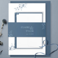 Mariage Moderne Minimaliste et Élégant Bleu