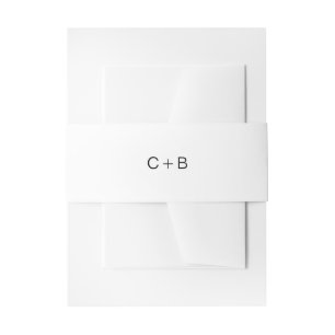 Bandeau De Faire-part Mariage Moderne Monogramme Noir et Blanc