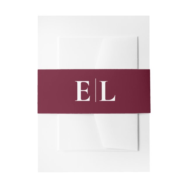 Bandeau De Faire-part Mariage Monogram Bourgogne (Devant example)