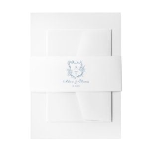 Bandeau De Faire-part Mariage Monogram Crest Classic Bleu Vibrant