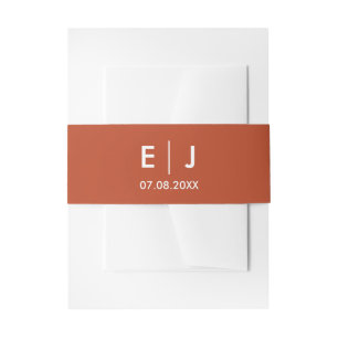 Bandeau De Faire-part Mariage Monogramme blanc et terre cuite
