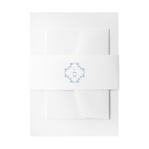 Bandeau De Faire-part Mariage Monogramme bleu et blanc