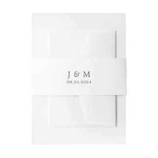 Bandeau De Faire-part Mariage Monogramme classique de la marine
