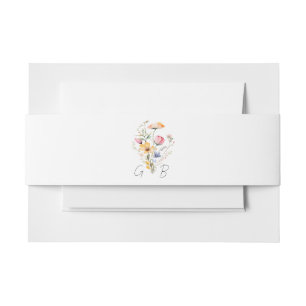 Bandeau De Faire-part Mariage Monogramme Fleur des Champs Aquarelle