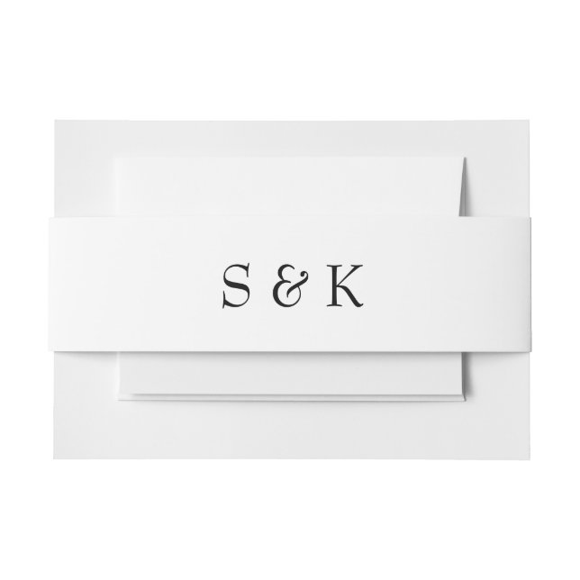Bandeau De Faire-part Mariage Monogramme noir et blanc (Devant Example)