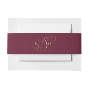 Bandeau De Faire-part Mariage Monogramme Or Bourgogne