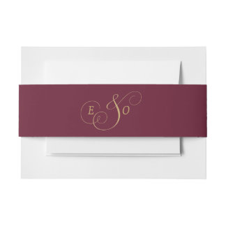 Bandeau De Faire-part Mariage Monogramme Or Bourgogne