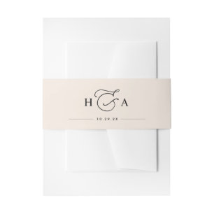 Bandeau De Faire-part Mariage Monogramme simple à fond neutre