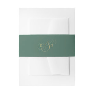 Bandeau De Faire-part Mariage Monogramme Vert Émeraude