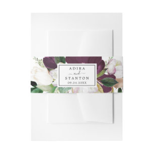 Bandeau De Faire-part Mariage Moody Purple Blooms