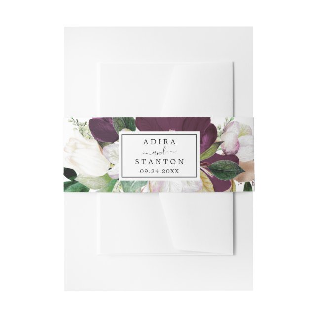 Bandeau De Faire-part Mariage Moody Purple Blooms (Devant example)