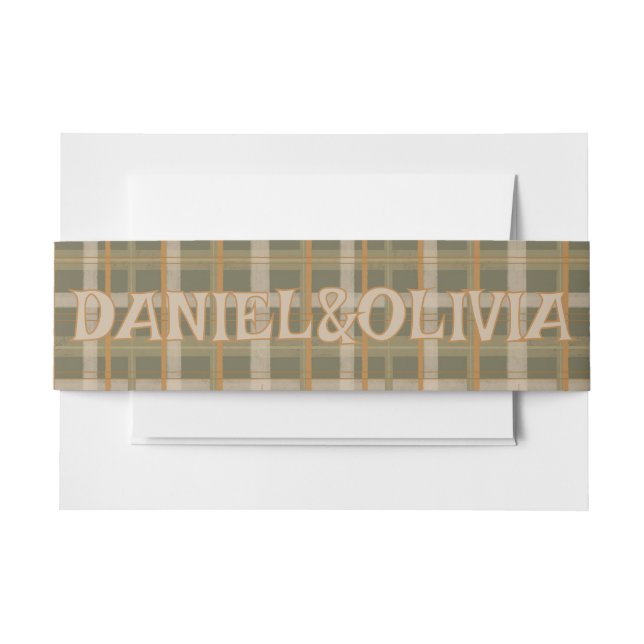 Bandeau De Faire-part Mariage Motif écossais celte de Tartan (Devant Example)