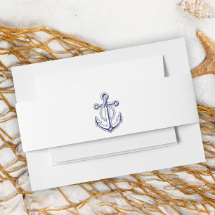 Bandeau De Faire-part Mariage nautique Marine Blue Ancre Mariage