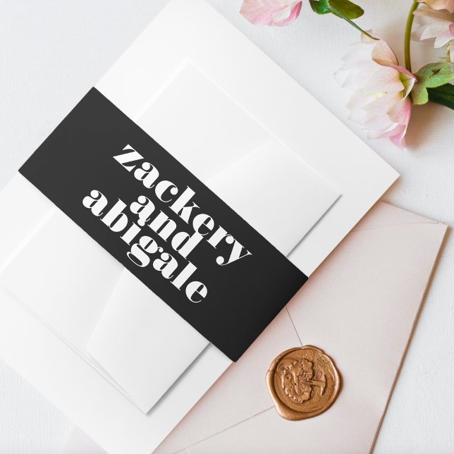 Bandeau De Faire-part Mariage noir blanc moderne (Créateur téléchargé)