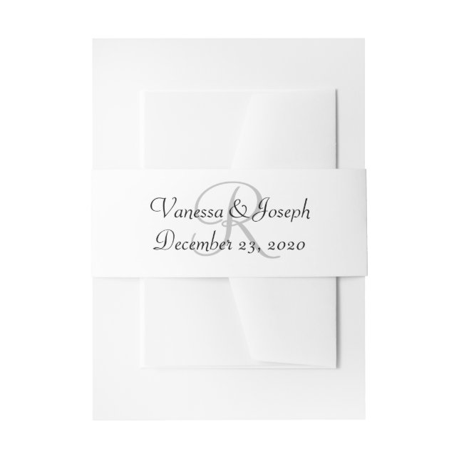 Bandeau De Faire-part Mariage noir blanc monogramme (Devant example)