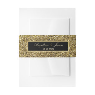 Bandeau De Faire-part Mariage noir et or chic