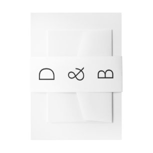 Bandeau De Faire-part Mariage noir moderne et gras initial