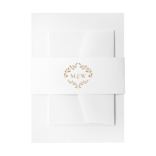 Bandeau De Faire-part Mariage officiel Monogramme Crest Leaf simple pers (Devant example)