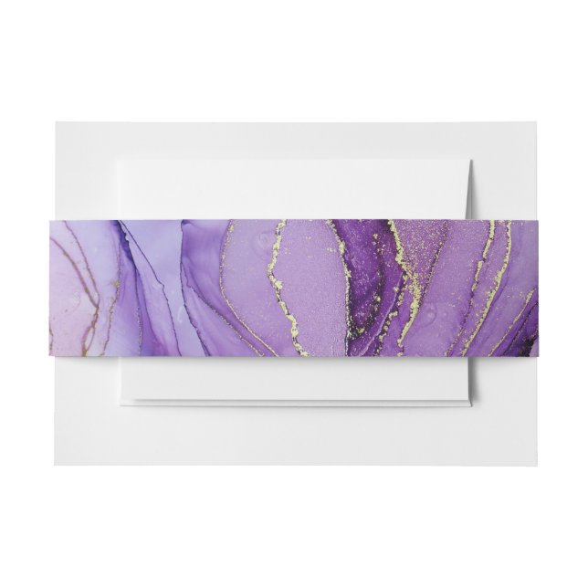Bandeau De Faire-part Mariage or Lavender Abstrait (Devant Example)