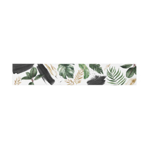 Bandeau De Faire-part Mariage peint par résumé tropical moderne