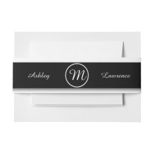 Bandeau De Faire-part Mariage personnalisé Black Faux Diamond