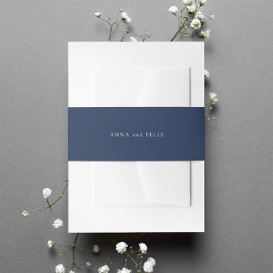 Bandeau De Faire-part Mariage personnalisé bleu marine