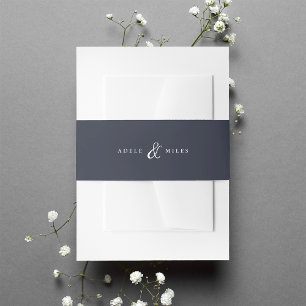 Bandeau De Faire-part Mariage personnalisé Marine & White Ampersand